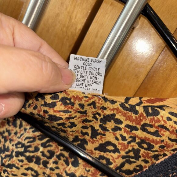 Phases Women Dress 2X Animal Print Resort Kitschy Art Vintage V Neck Cotton - Picture 3 of 9